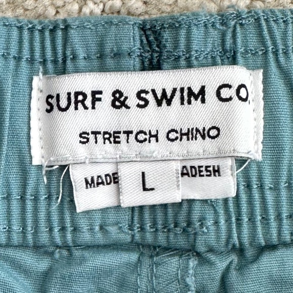 Surf & Swim Co. Stretch Chino Pineapple Print Pull-On Shorts Size L Teal NWT - Picture 5 of 13